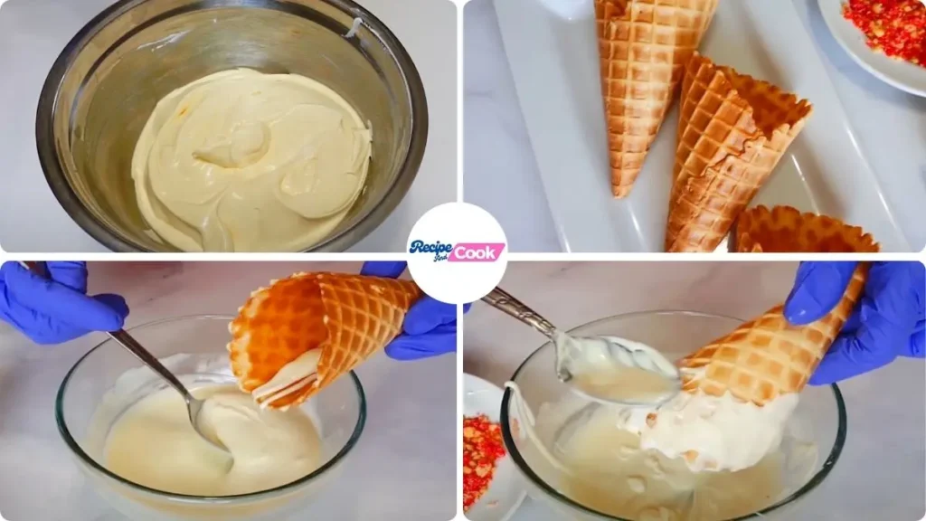 How to make Cheesecake Almond Cone