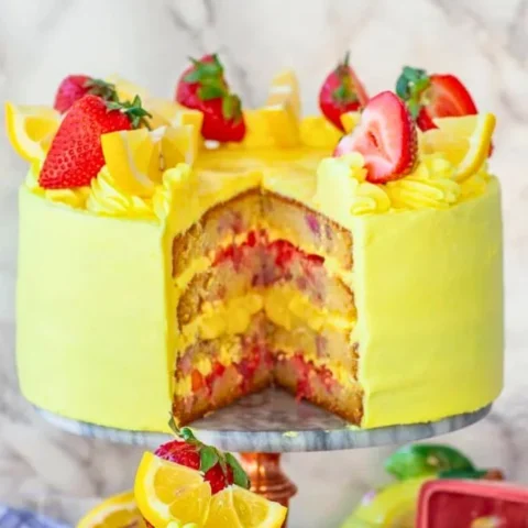 Strawberry Lemonade Buttermilk Cake Recipe