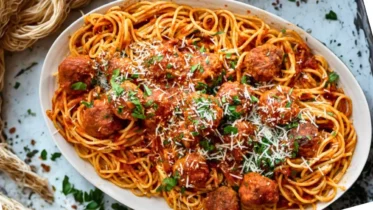 Italian Meat Balls with Spaghetti